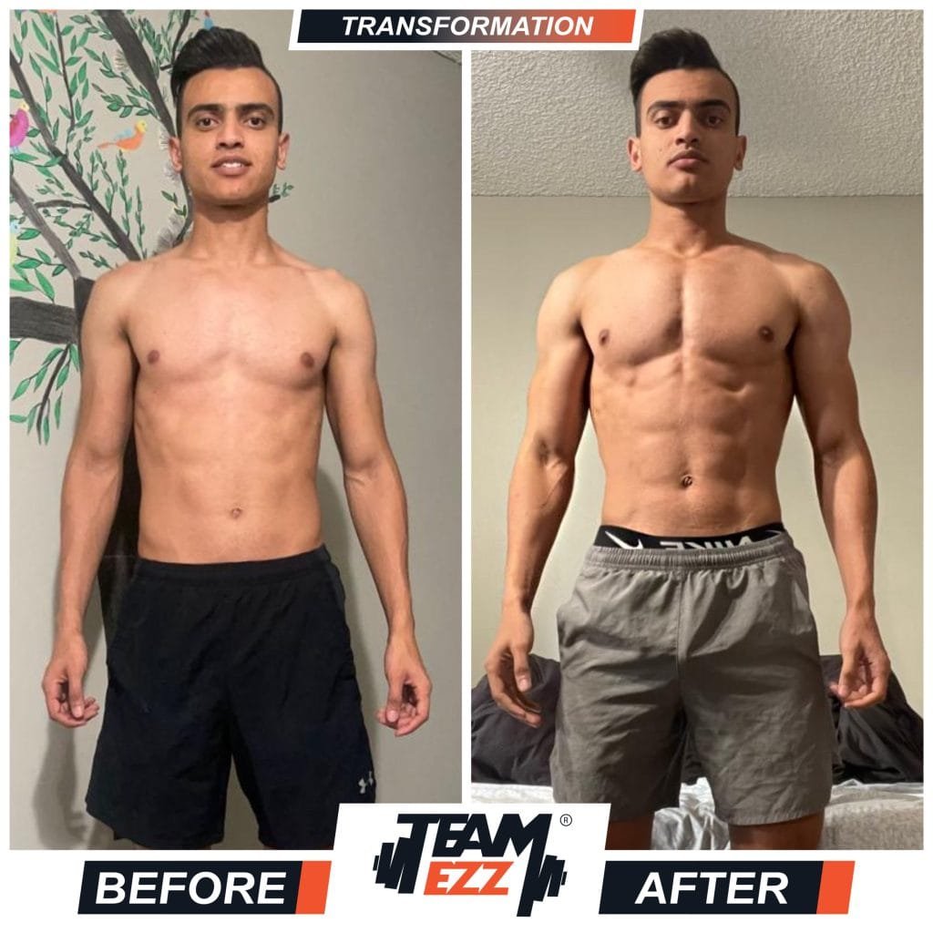 Body transformation Losing weight teamezz gym and personal training online