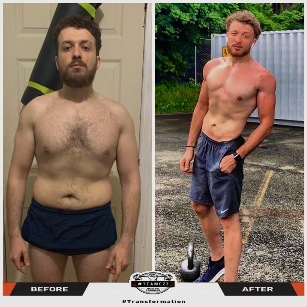 Body transformation Losing weight teamezz gym and personal training online
